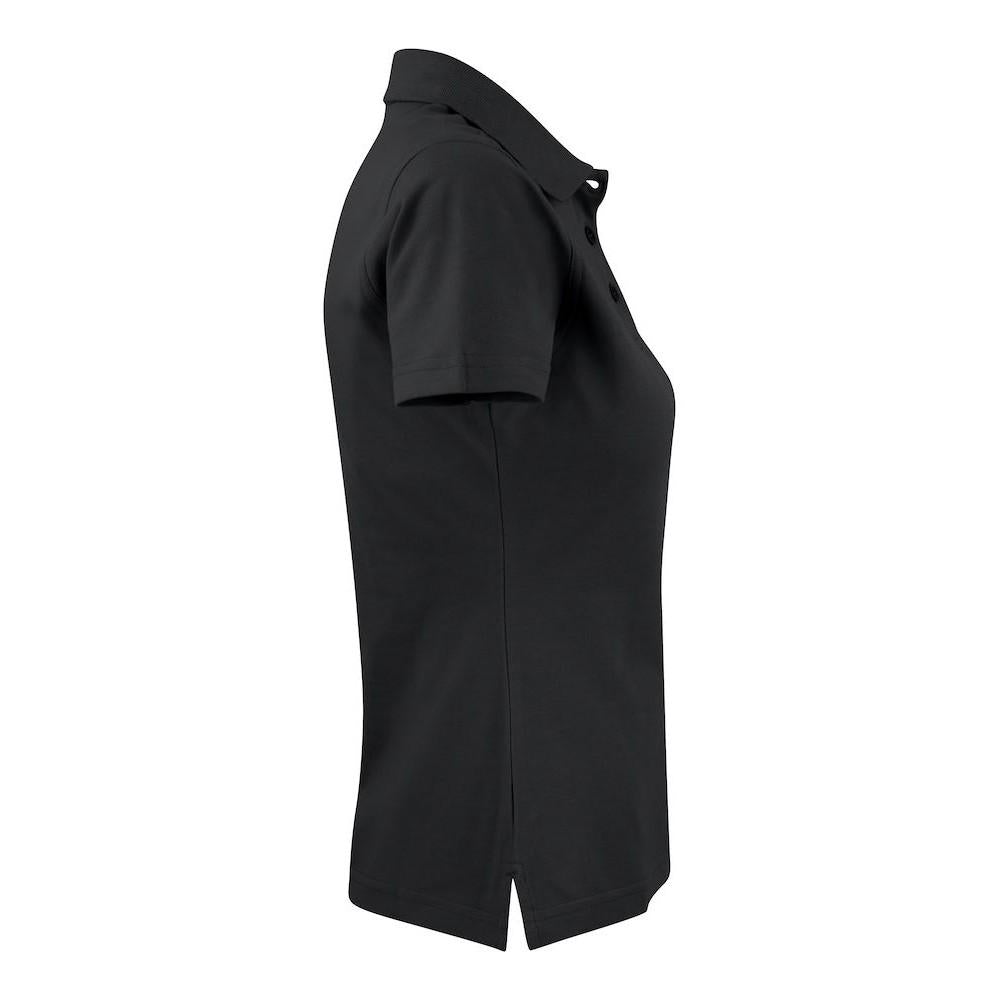 Black - Side - Printer Womens-Ladies Surf Polo Shirt