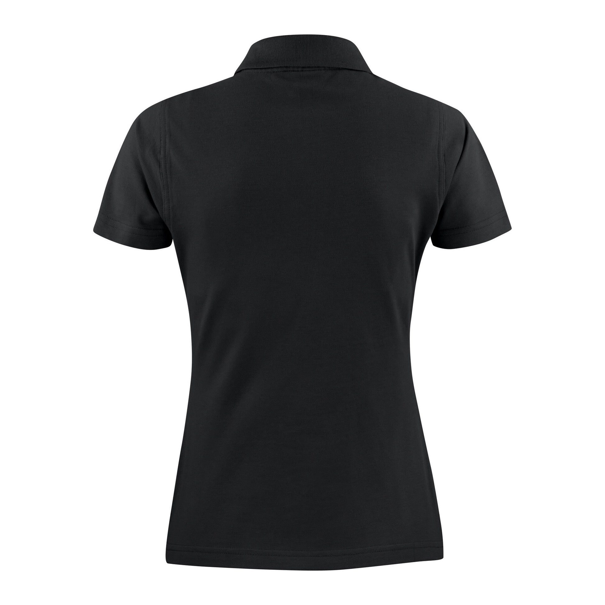 Black - Back - Printer Womens-Ladies Surf Polo Shirt