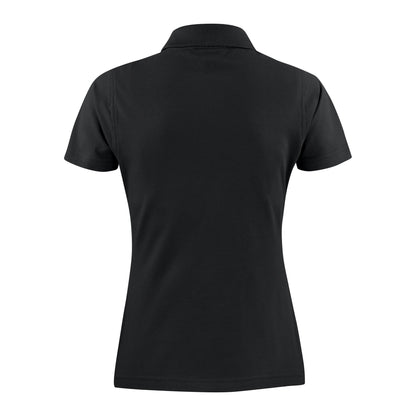 Black - Back - Printer Womens-Ladies Surf Polo Shirt