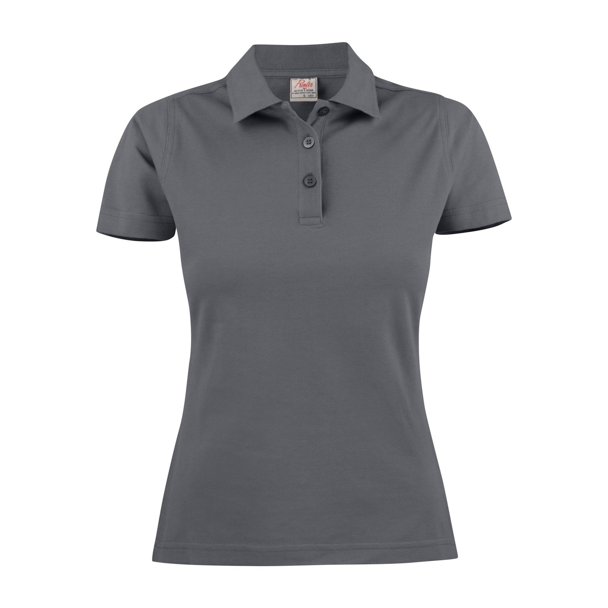 Steel Grey - Front - Printer Womens-Ladies Surf Polo Shirt