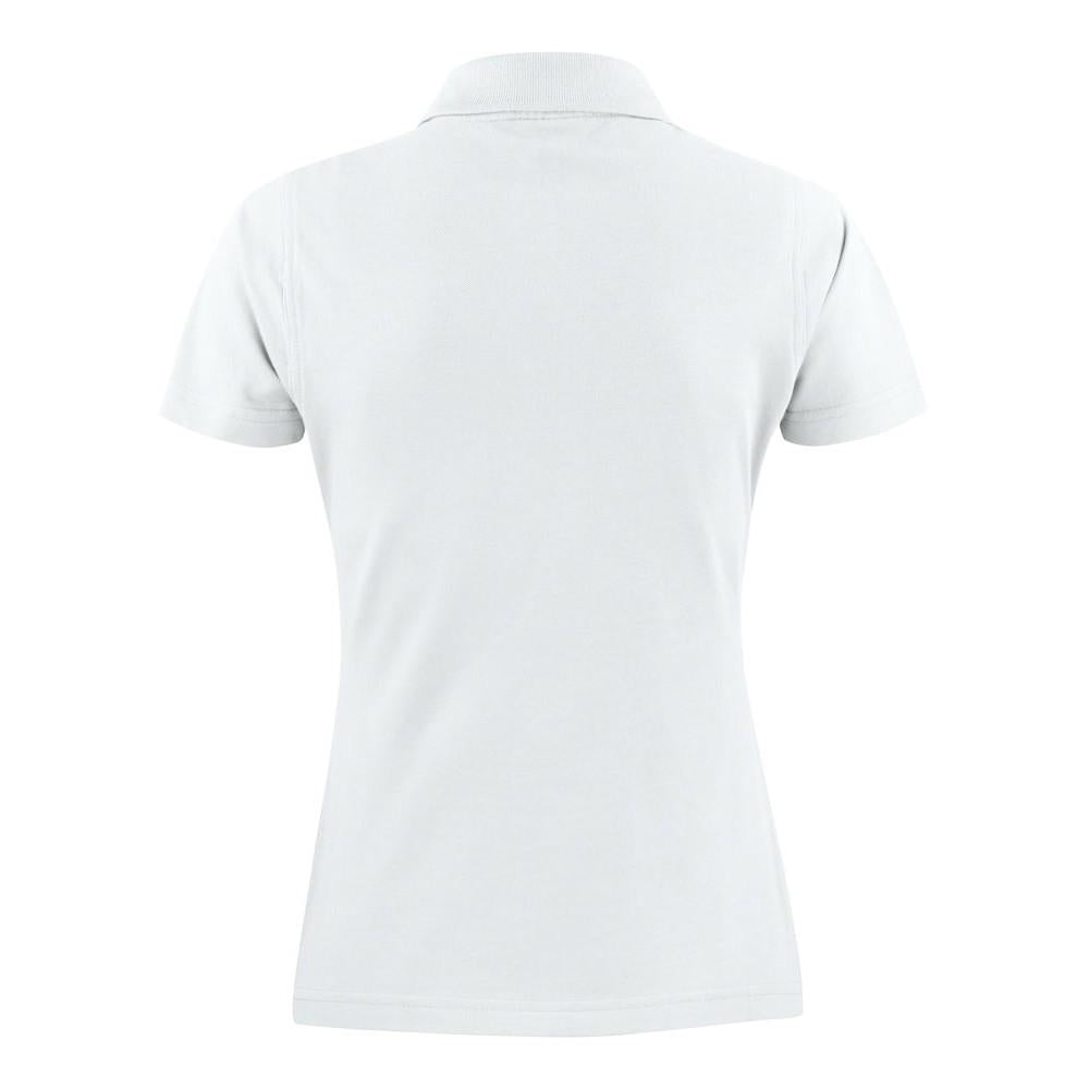 White - Back - Printer Womens-Ladies Surf Polo Shirt