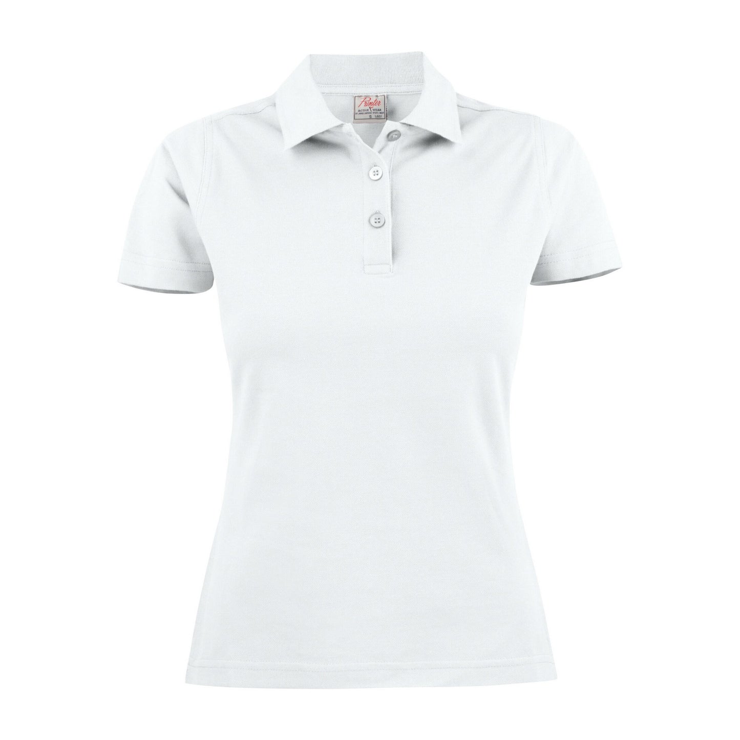 White - Front - Printer Womens-Ladies Surf Polo Shirt