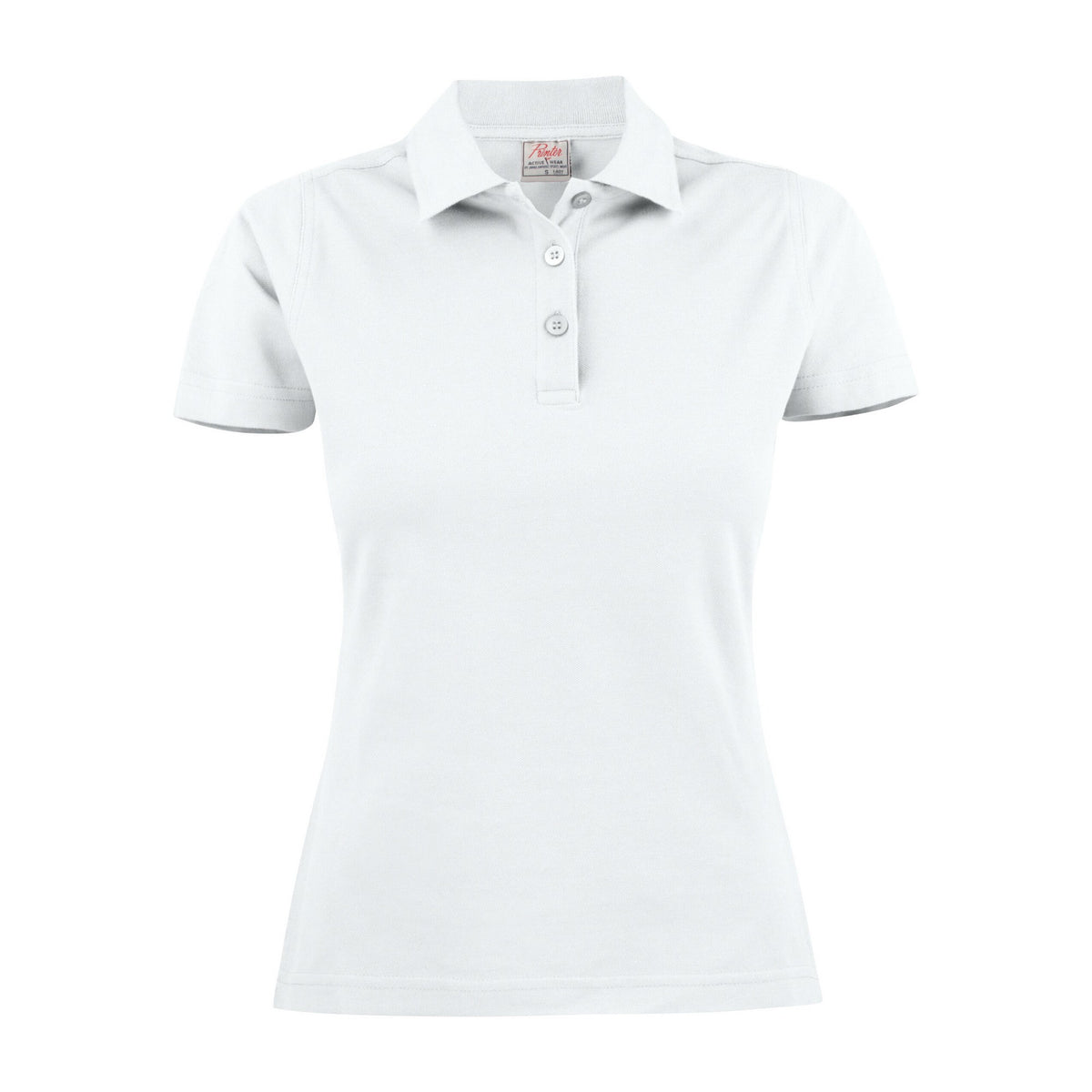 White - Front - Printer Womens-Ladies Surf Polo Shirt
