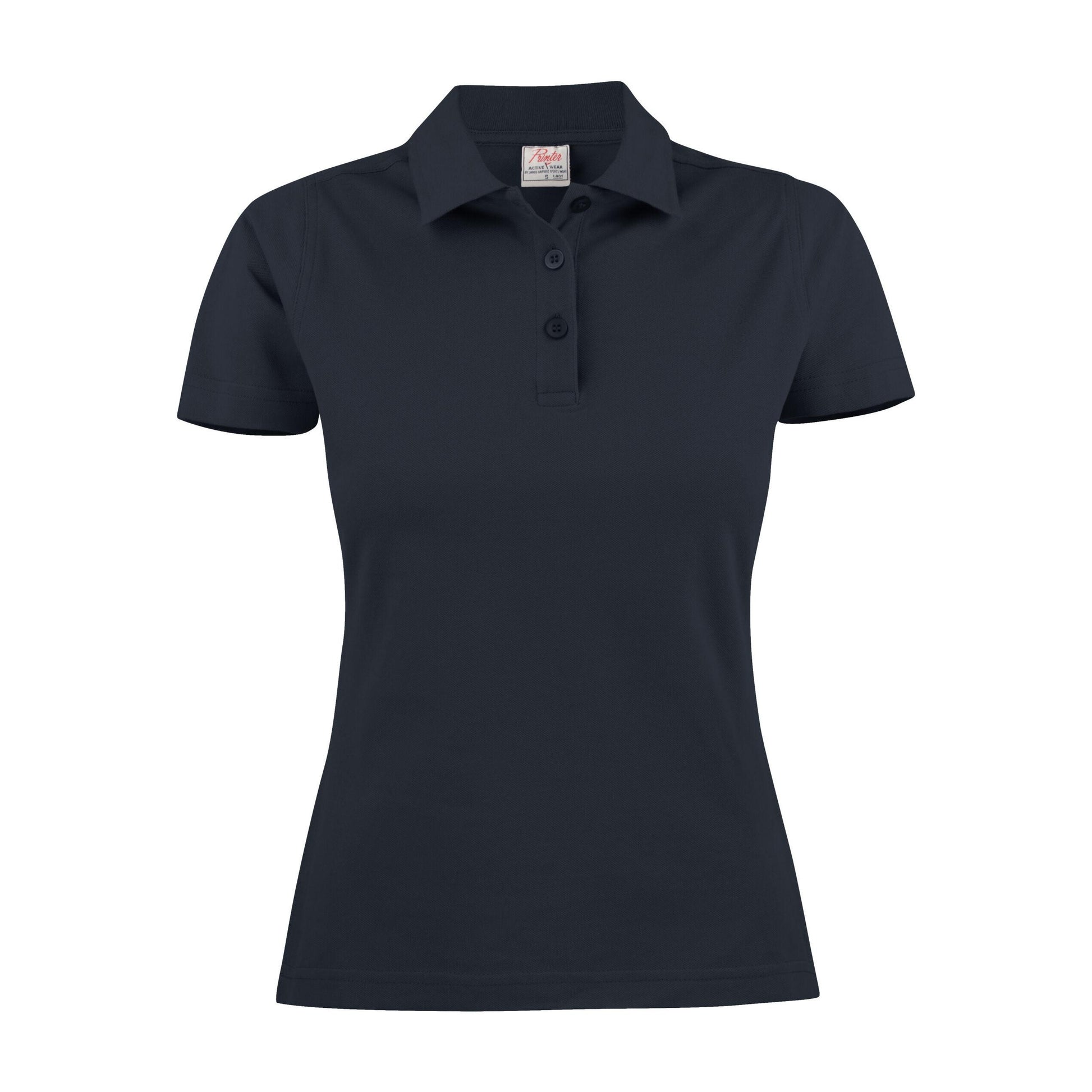 Dark Navy - Side - Printer Womens-Ladies Surf Polo Shirt