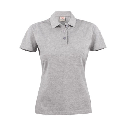 Grey - Back - Printer Womens-Ladies Surf Polo Shirt