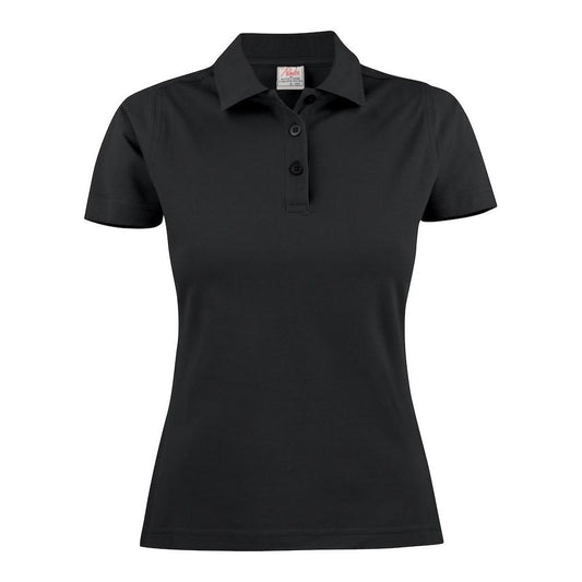 Black - Front - Printer Womens-Ladies Surf Polo Shirt