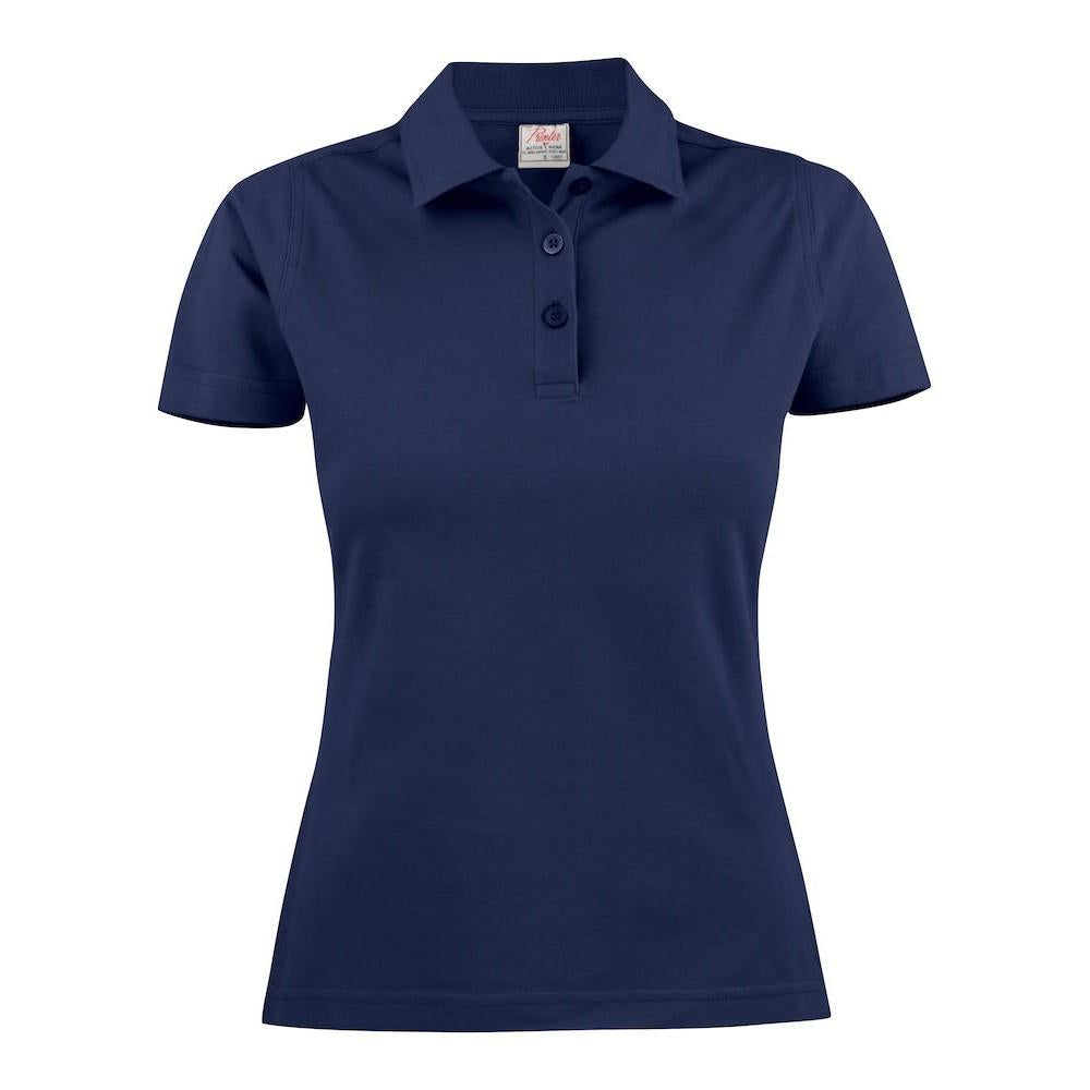 Navy - Front - Printer Womens-Ladies Surf Polo Shirt