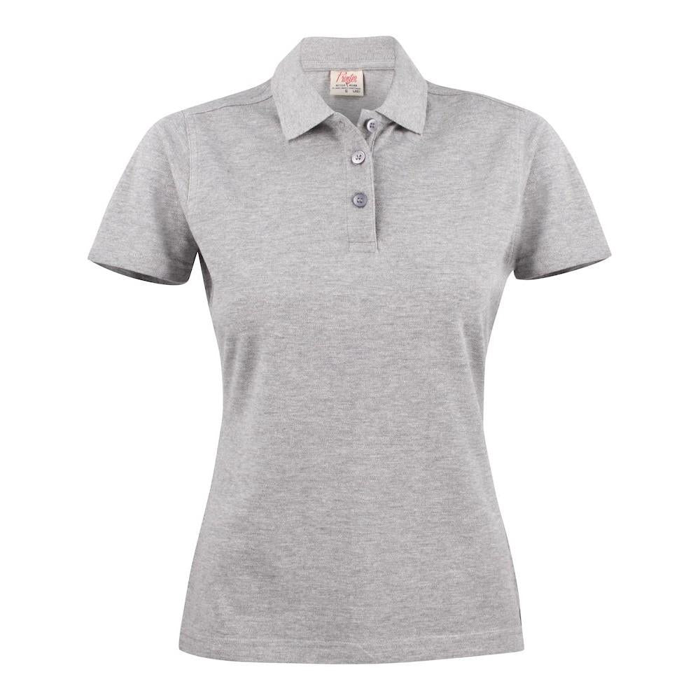 Grey Melange - Front - Printer Womens-Ladies Surf Polo Shirt