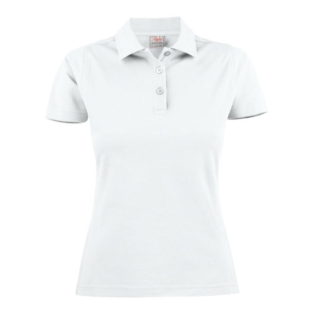 White - Front - Printer Womens-Ladies Surf Polo Shirt