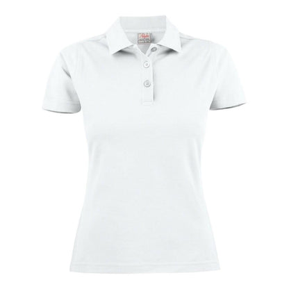 White - Front - Printer Womens-Ladies Surf Polo Shirt