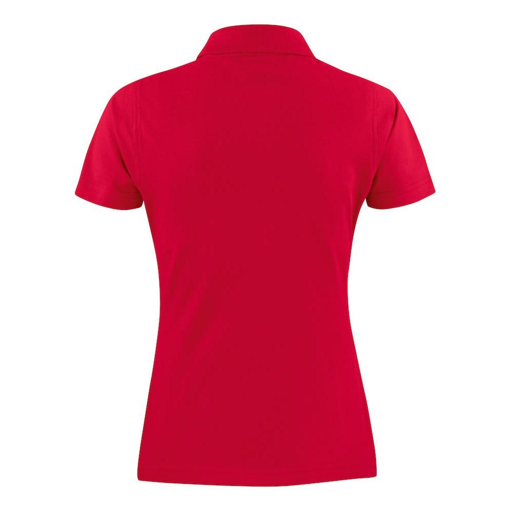 Red - Back - Printer Womens-Ladies Surf Polo Shirt