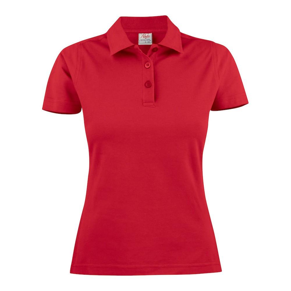 Red - Front - Printer Womens-Ladies Surf Polo Shirt