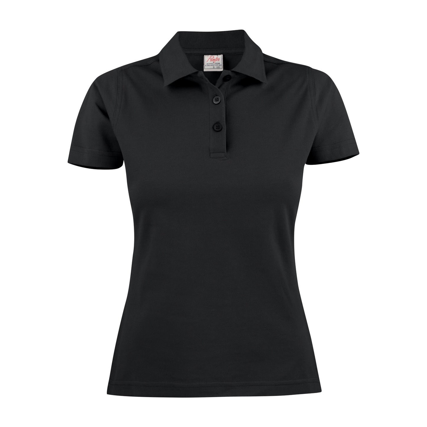 Black - Front - Printer Womens-Ladies Surf Polo Shirt