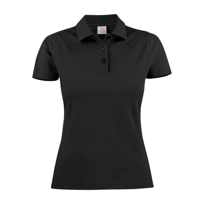 Black - Front - Printer Womens-Ladies Surf Polo Shirt