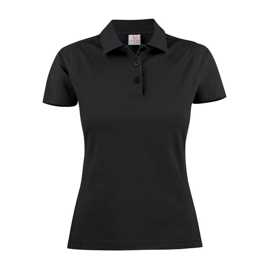 Black - Front - Printer Womens-Ladies Surf Polo Shirt