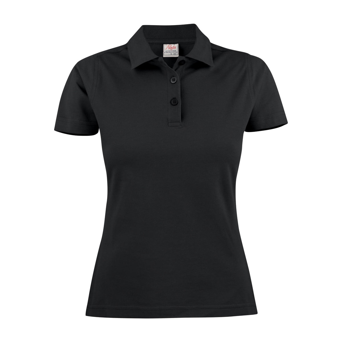 Black - Front - Printer Womens-Ladies Surf Polo Shirt