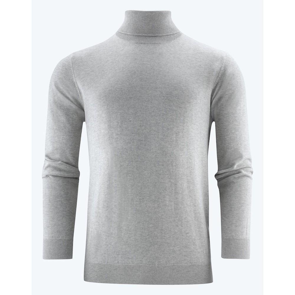 Grey Melange - Front - James Harvest Mens Ashland Turtle Neck Pullover