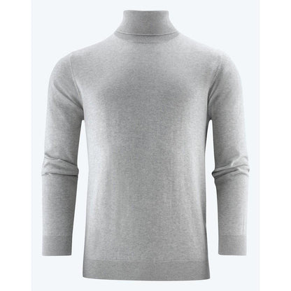 Grey Melange - Front - James Harvest Mens Ashland Turtle Neck Pullover