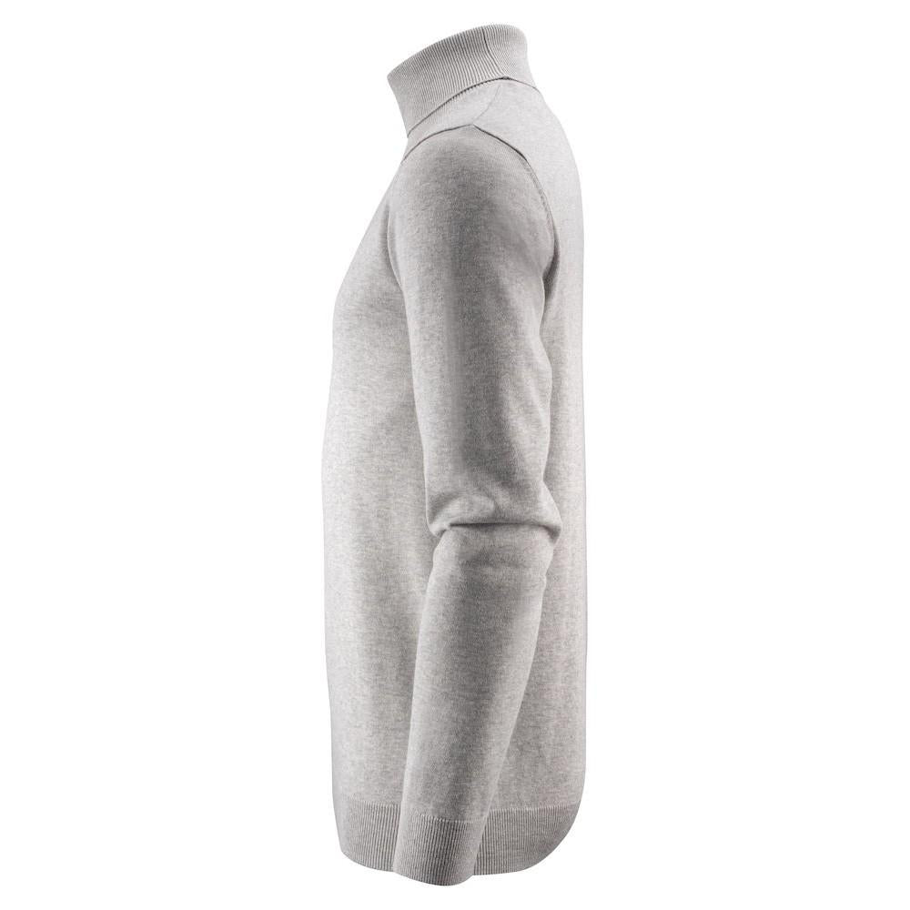 Grey Melange - Side - James Harvest Mens Ashland Turtle Neck Pullover