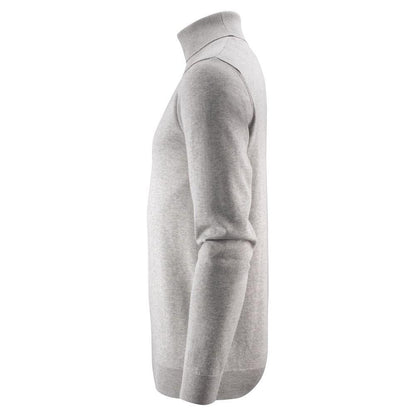 Grey Melange - Side - James Harvest Mens Ashland Turtle Neck Pullover