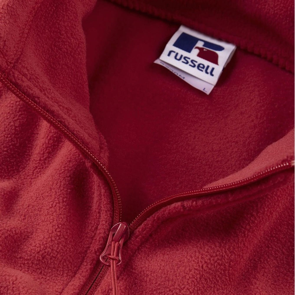 Classic Red - Side - Russell Mens Full Zip Outdoor Fleece Jacket
