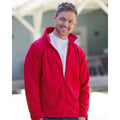 Classic Red - Close up - Russell Mens Full Zip Outdoor Fleece Jacket