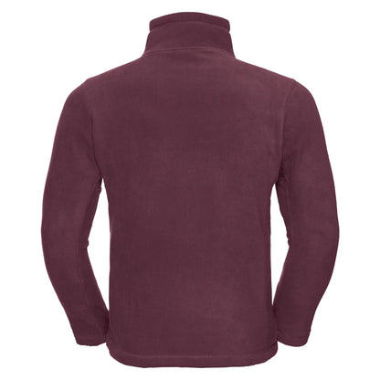 Burgundy - Pack Shot - Russell Mens Full Zip Outdoor Fleece Jacket