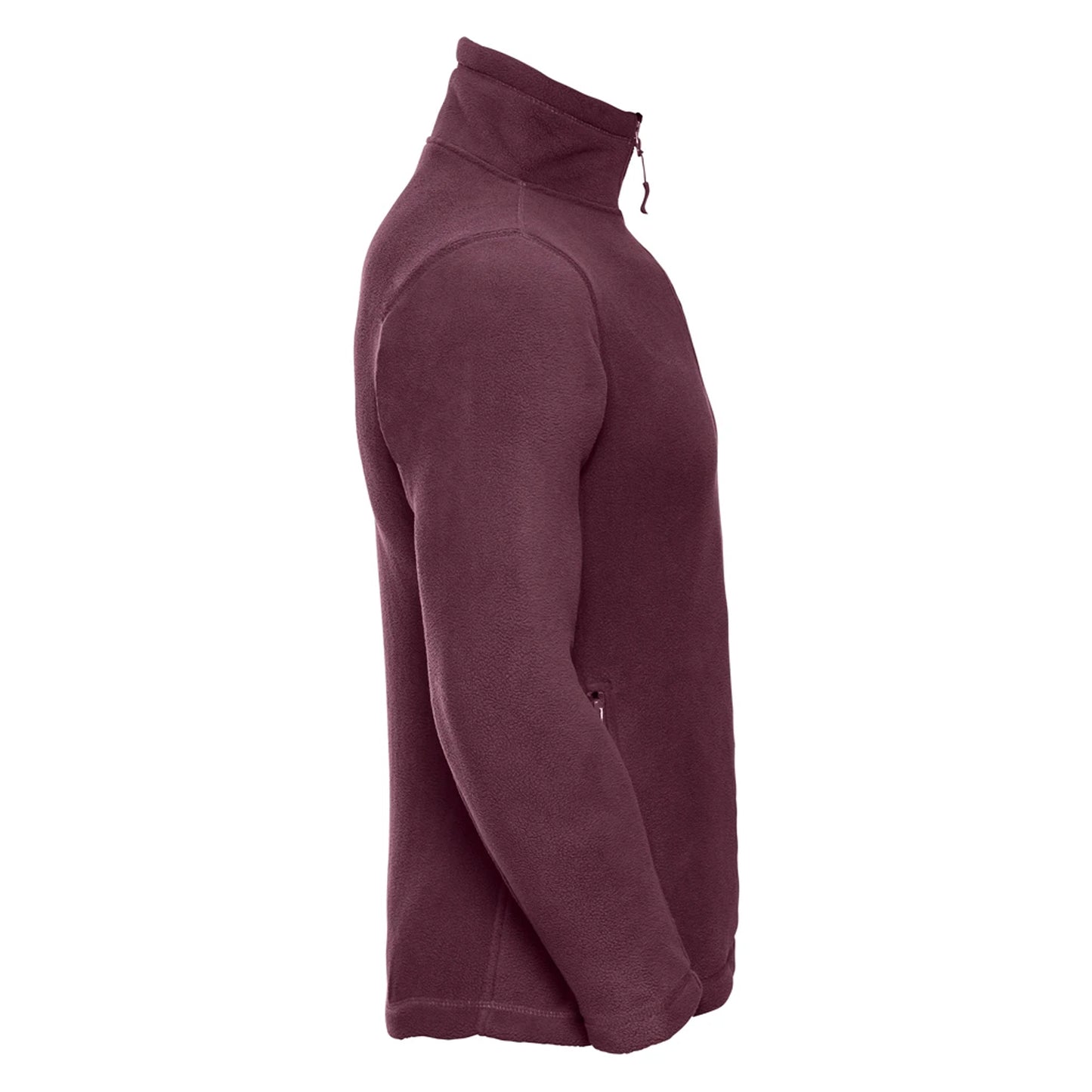 Burgundy - Close up - Russell Mens Full Zip Outdoor Fleece Jacket