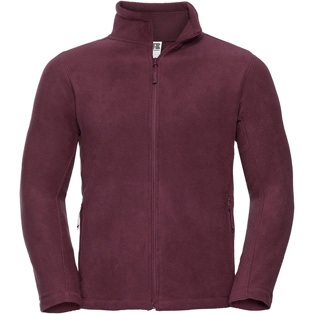 Burgundy - Back - Russell Mens Full Zip Outdoor Fleece Jacket