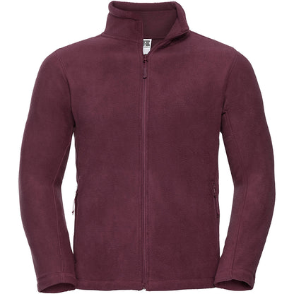 Burgundy - Back - Russell Mens Full Zip Outdoor Fleece Jacket