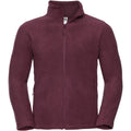 Burgundy - Back - Russell Mens Full Zip Outdoor Fleece Jacket