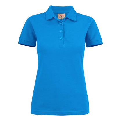 Ocean Blue - Front - Printer Womens-Ladies Stretch Polo Shirt