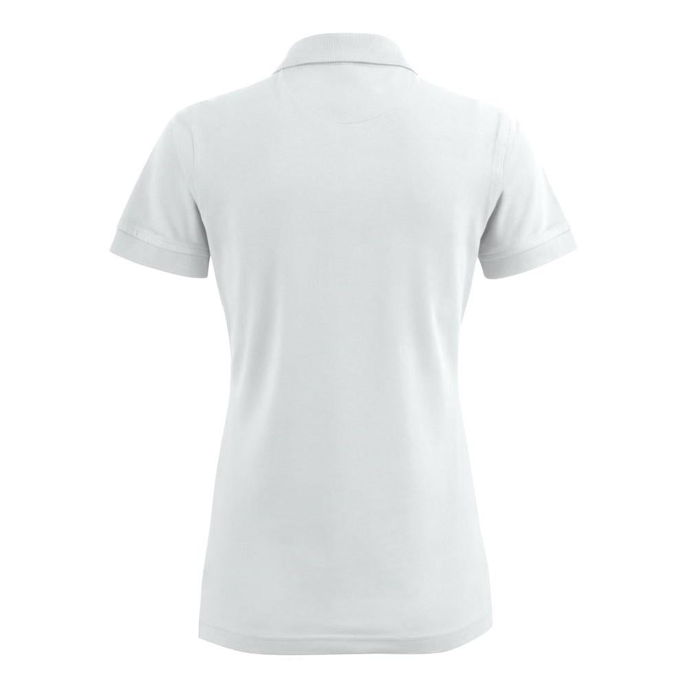 White - Back - Printer Womens-Ladies Stretch Polo Shirt