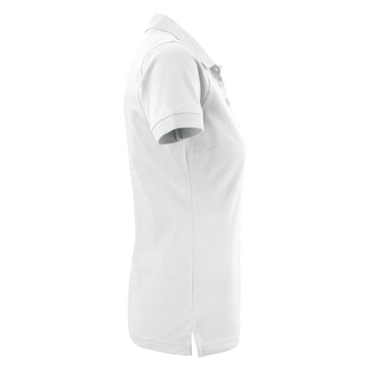 White - Side - Printer Womens-Ladies Stretch Polo Shirt