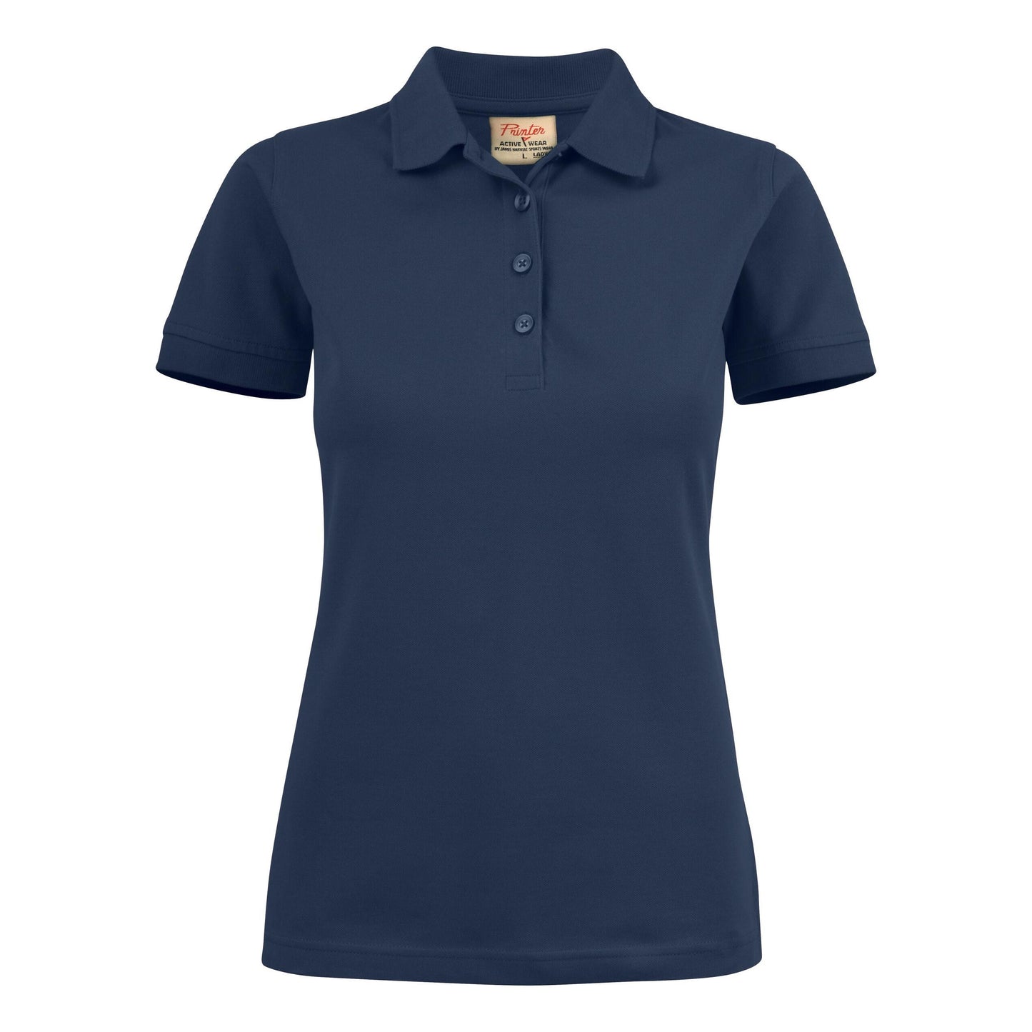 Navy - Front - Printer Womens-Ladies Stretch Polo Shirt