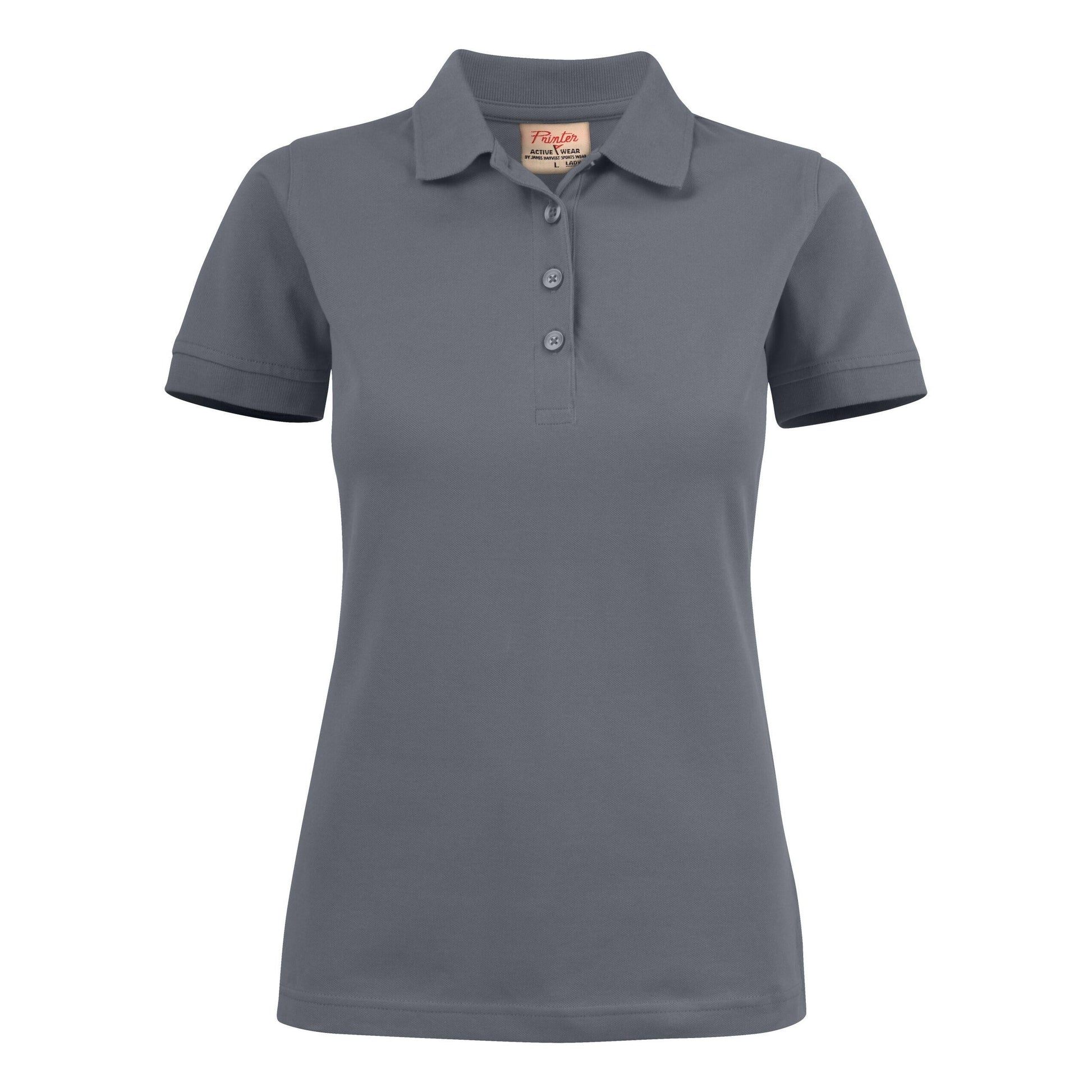 Steel Grey - Back - Printer Womens-Ladies Stretch Polo Shirt
