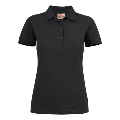 Black - Back - Printer Womens-Ladies Stretch Polo Shirt