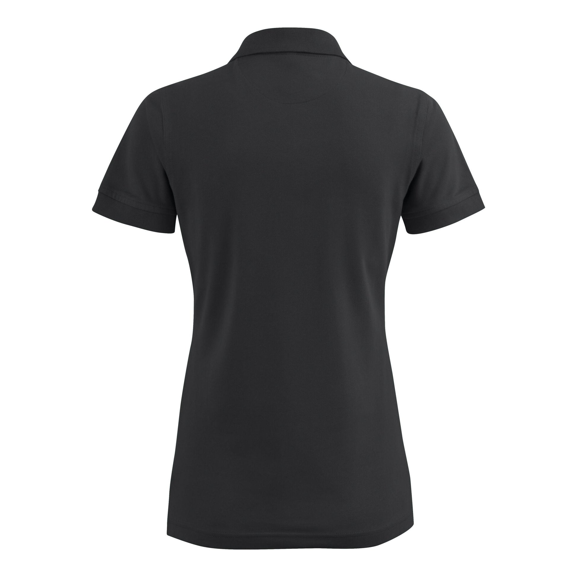 Black - Side - Printer Womens-Ladies Stretch Polo Shirt
