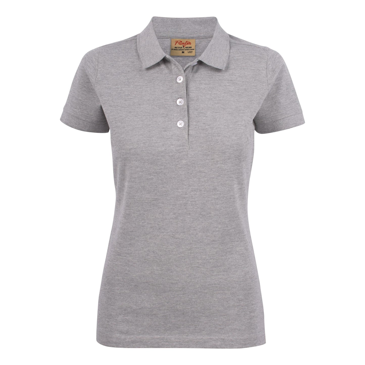 Grey Melange - Back - Printer Womens-Ladies Stretch Polo Shirt