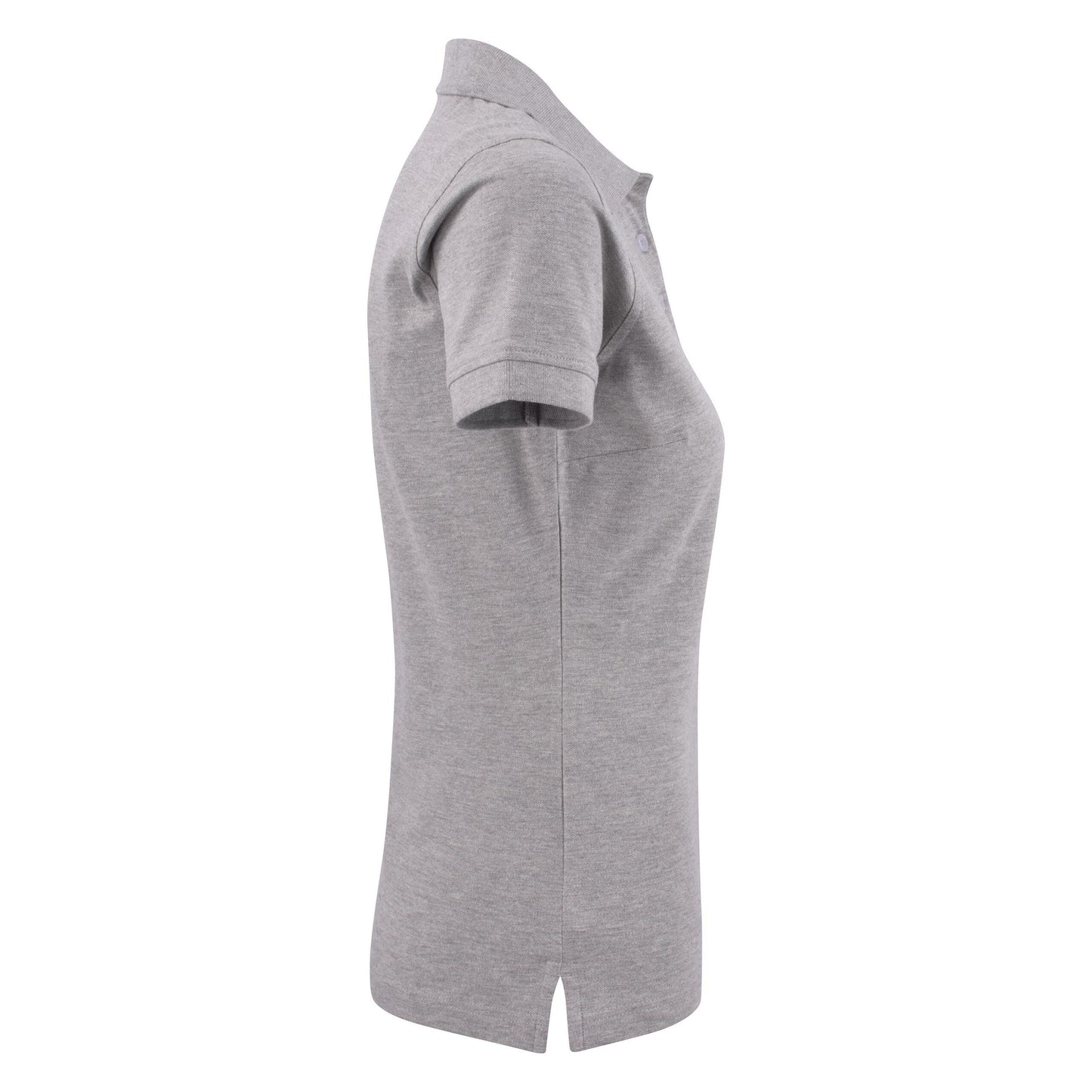 Grey Melange - Side - Printer Womens-Ladies Stretch Polo Shirt