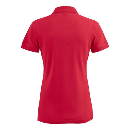 Red - Back - Printer Womens-Ladies Stretch Polo Shirt