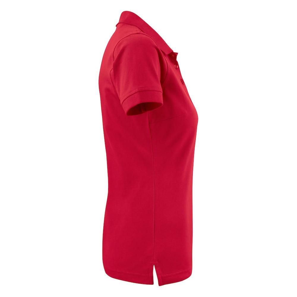 Red - Side - Printer Womens-Ladies Stretch Polo Shirt