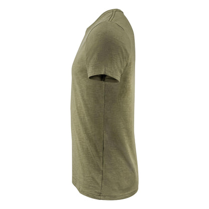 Moss Green - Side - James Harvest Mens Twoville Melange T-Shirt