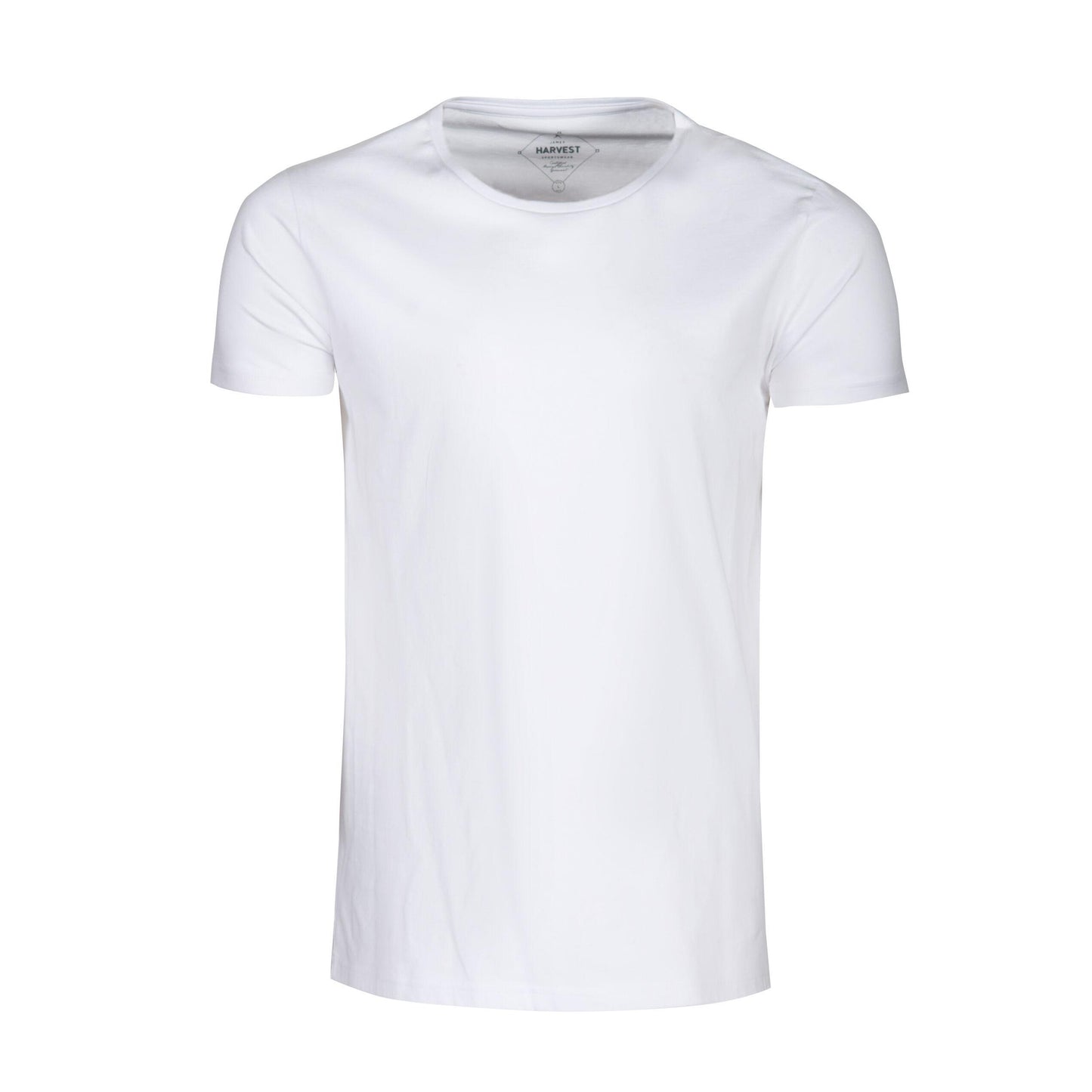 White - Back - James Harvest Mens Twoville Melange T-Shirt