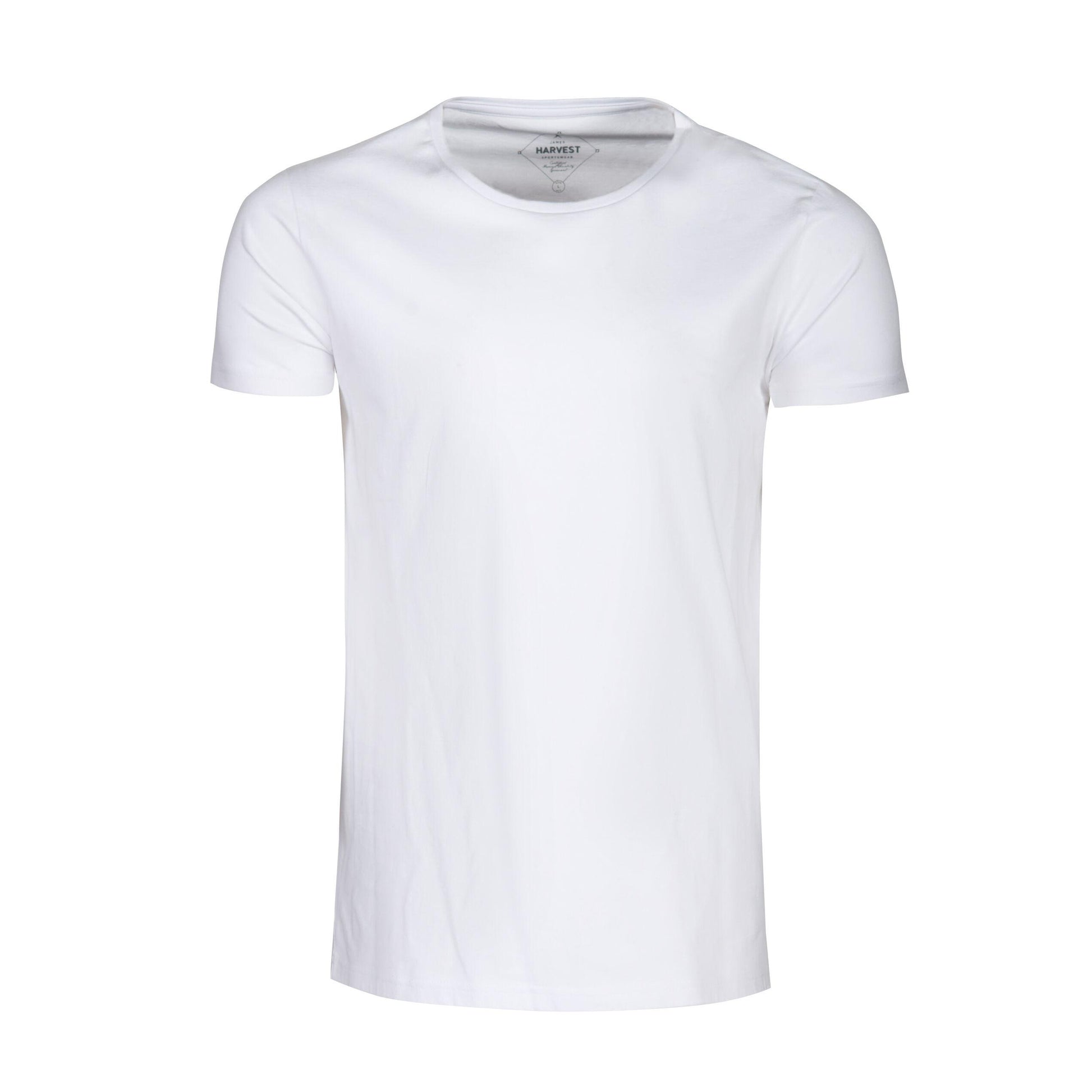 White - Back - James Harvest Mens Twoville Melange T-Shirt