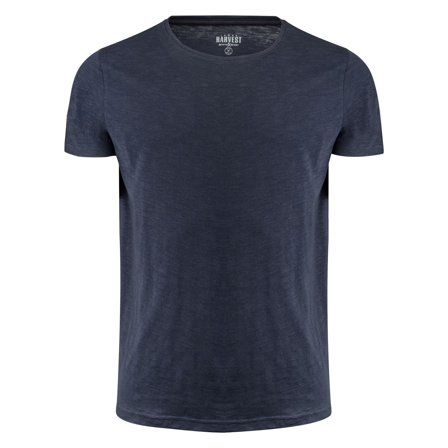 Navy - Back - James Harvest Mens Twoville Melange T-Shirt