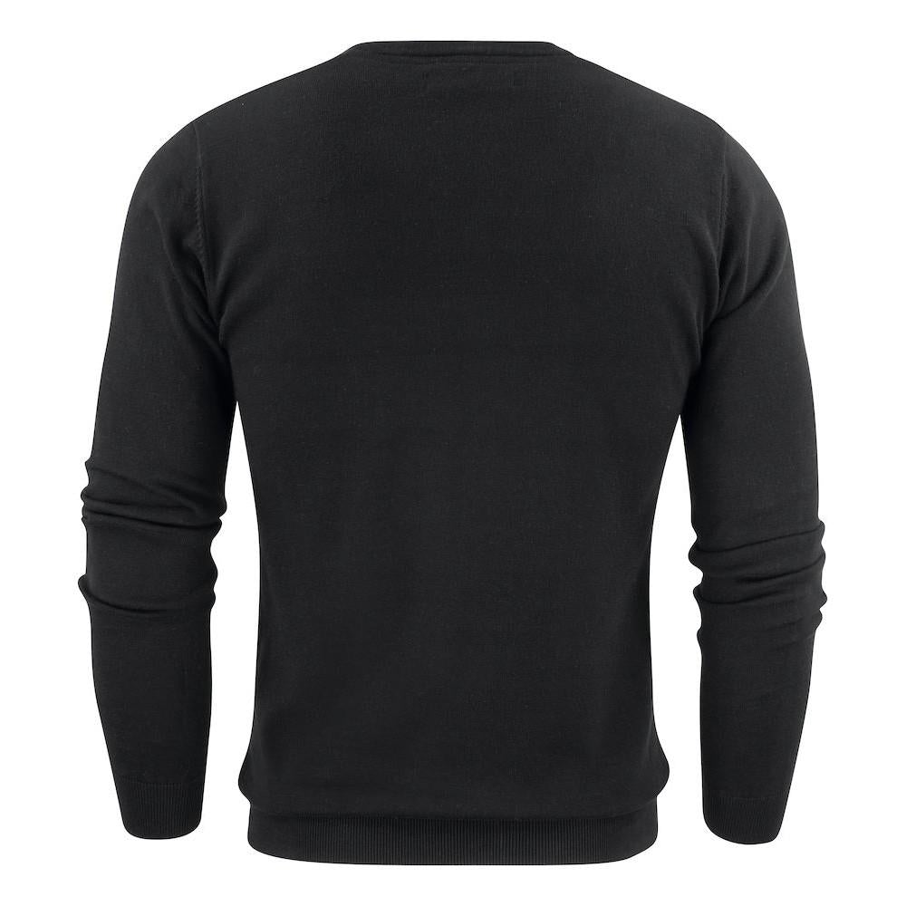 Black - Back - James Harvest Mens Ashland V Neck Sweatshirt