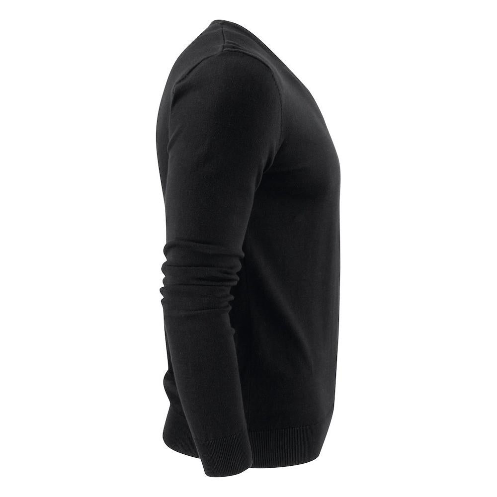 Black - Side - James Harvest Mens Ashland V Neck Sweatshirt