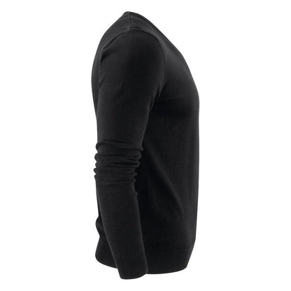 Black - Side - James Harvest Mens Ashland V Neck Sweatshirt