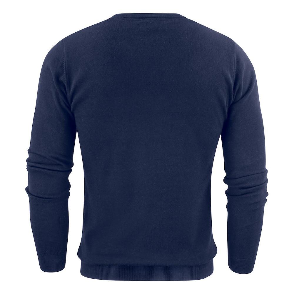 Navy - Back - James Harvest Mens Ashland V Neck Sweatshirt